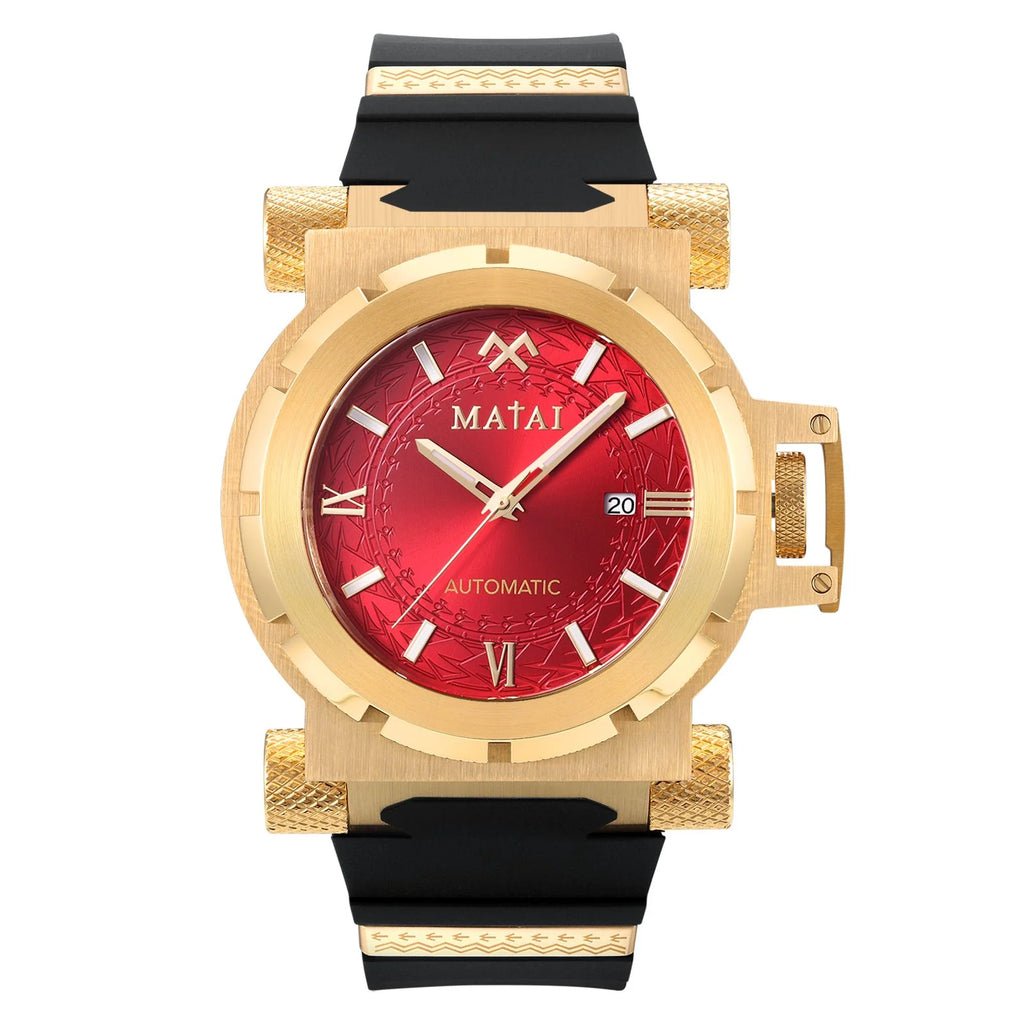 Matai Genesis G4 SX One  Automatic Steel Strap Gold Red