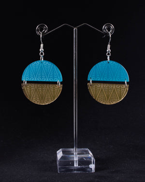 SR Kowhaiwhai Symmetry Teal/Gold Mirror